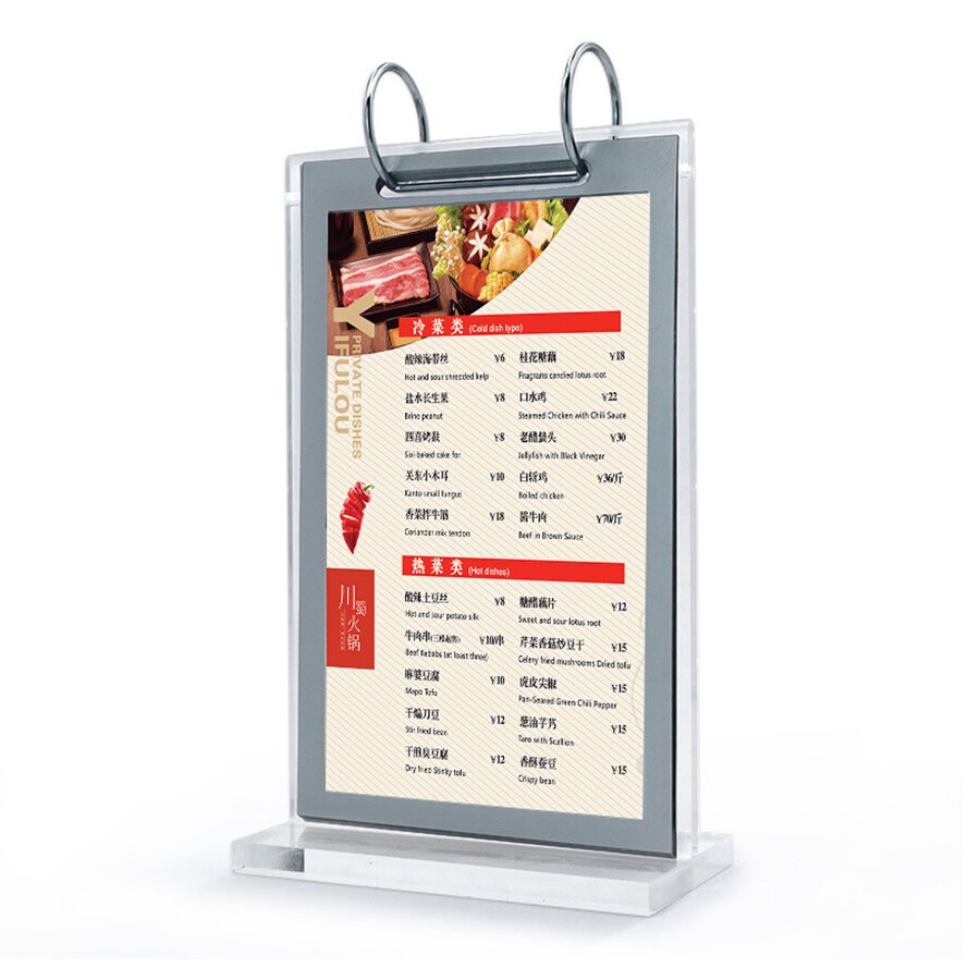 150*100mm a6 akryl bord display stand restaurant menu papir plakat kalender skilt holder stativ med flip ramme lomme