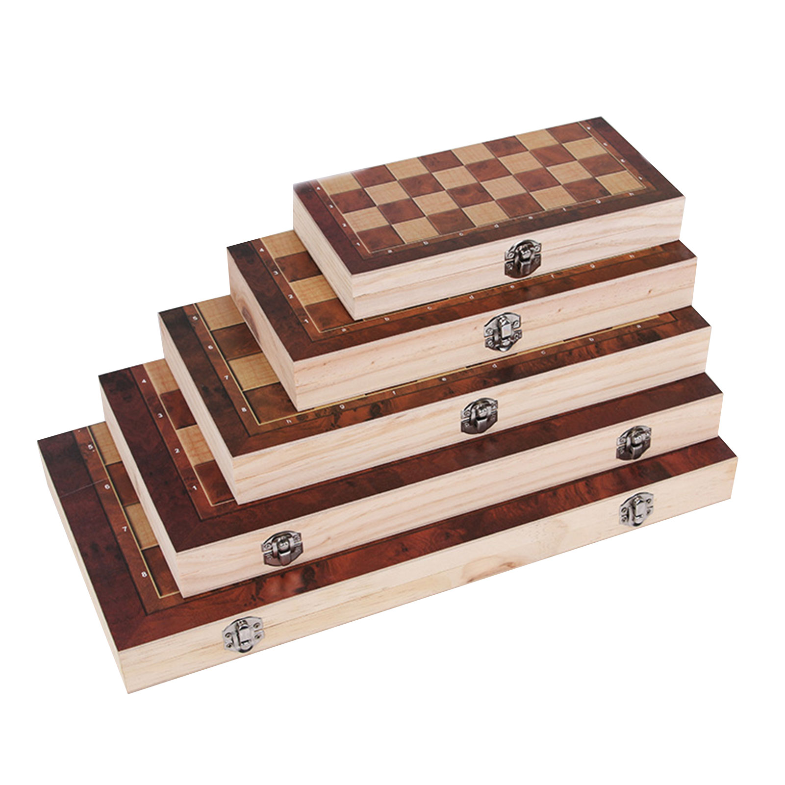 3 In 1 Houten Vouwen Schaakspel Bordspel Draagbare Backgammon Checkers Game Reizen Indoor Houten Schaakstuk Schaakbord