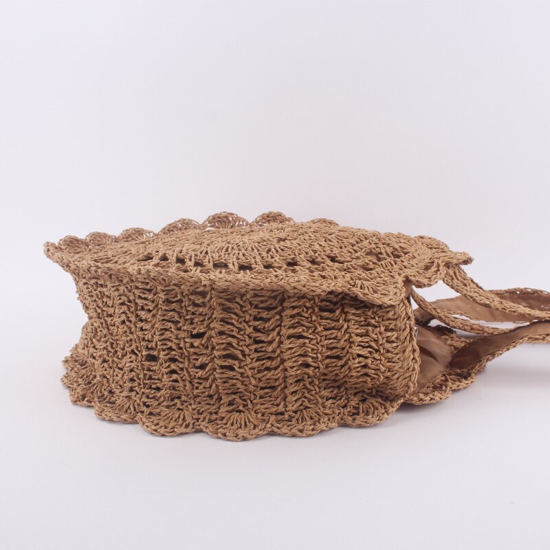 Boheemse holle ronde strozakken voor vrouwen, gevlochten rieten schoudertassen, rotan handtassen, casual zomer strand grote tassen dames handtas