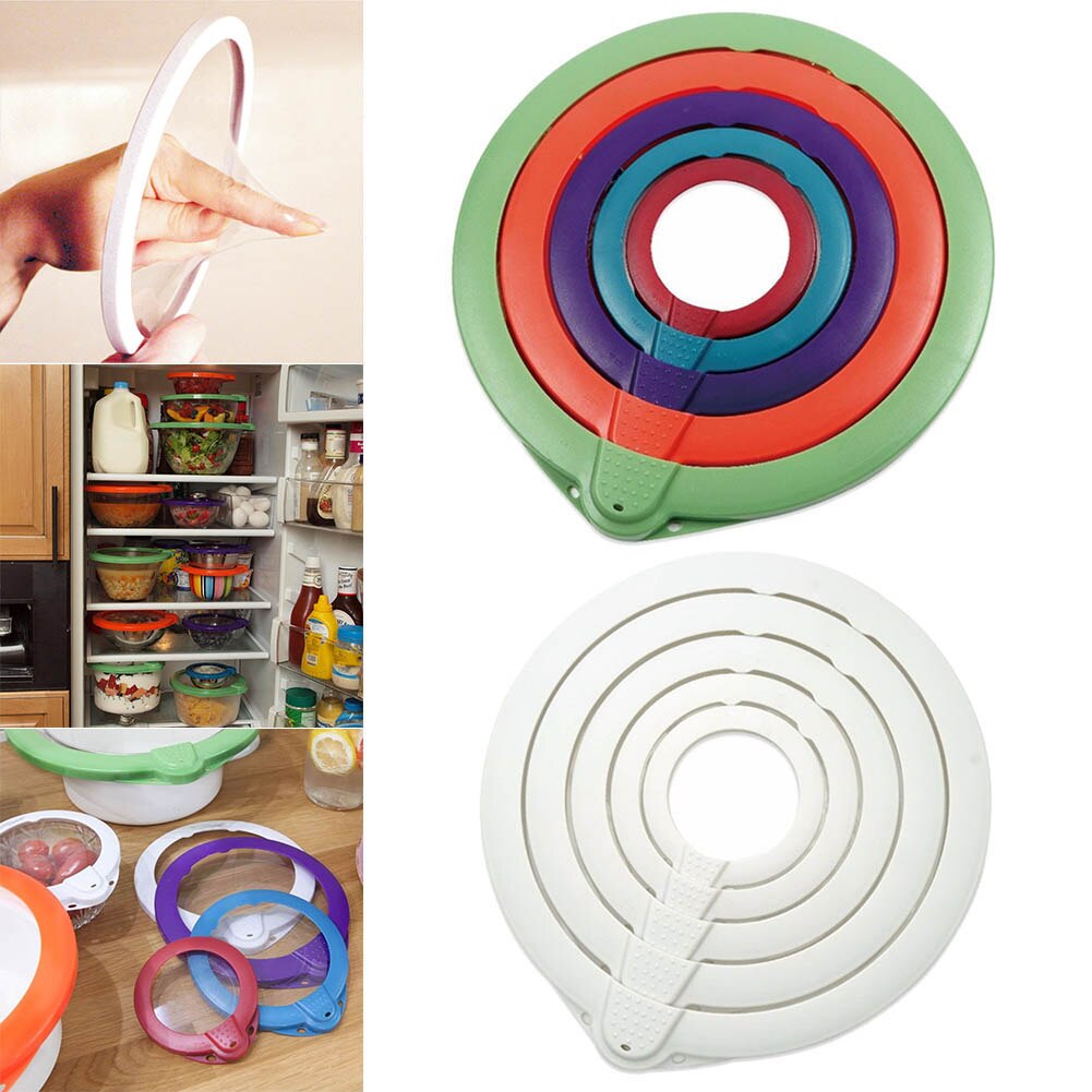 1 Set Vide Couvercle Scellant Alimentaire Frais Joint Bol Coupe Outil Portatif pour Cuisine MDJ998