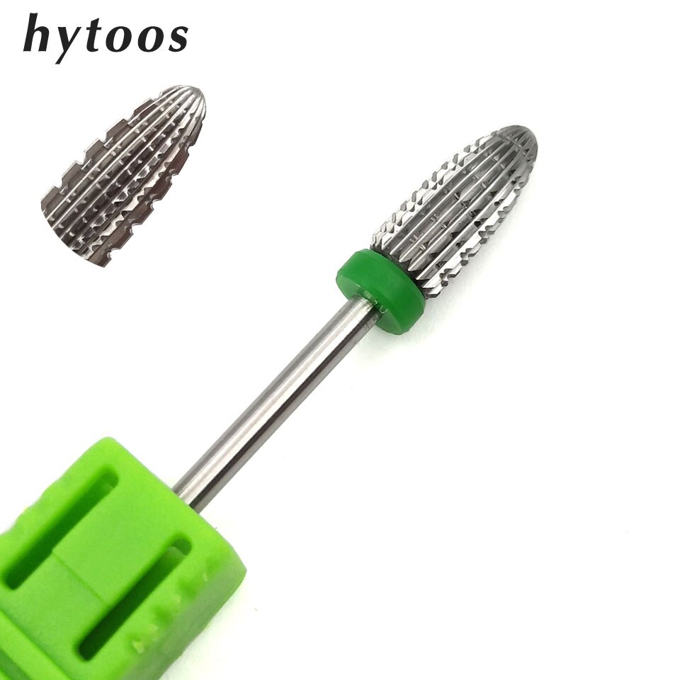 Hytoos Bullet Carbide Nail Drill Bit 3/32 &quot;Rotary Nail Bits Elektrische Boor Accessoires Manicure Cutter Gereedschap