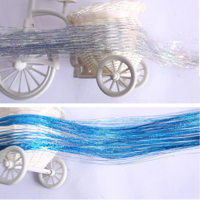 Glitter hår glitter bling hår dekoration syntetiskt hår glitter regnbåge glitter extensions falska hårstrån festaccessoarer
