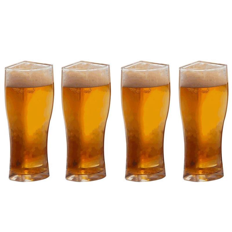 Beer Glasses 4 In 1 Acrylic Plastic Material Beer Mug Super Schooner Funny Acrylic Glass Beer Mugs Set Glass Cup Stein