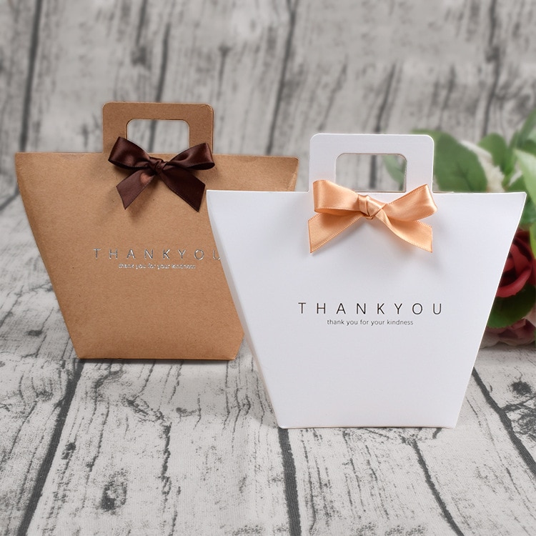 20pcs 9.5*9.12cm Simplicity Solid Color Box Colorful Printed Protable Kraft Paper Giveaways Packaging Bag