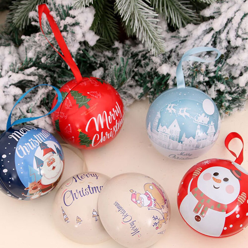 7cm julepynt kugle metal jern opbevaring krukke slik æske ornament hjem juletræ børn forsyninger