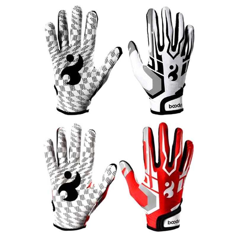BOODUN Men Women Full Finger Breathable Anti-Slip Silicone Baseball American Football Gloves Outdoor Hiking Gloves