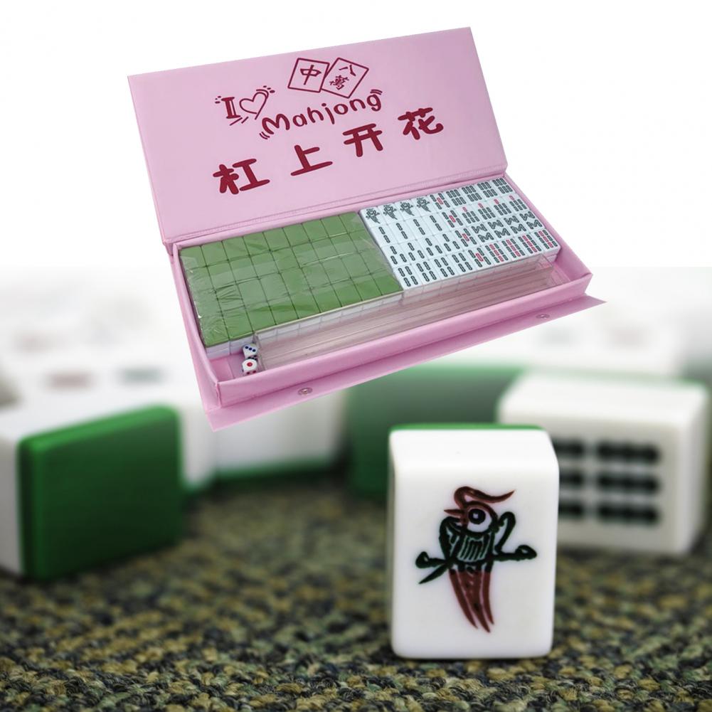 Mini 24MM Mahjong Portable Folding Wooden Boxes Majiang Set Mah-jong Travel Table Game Entertainment Indoor Board Games for Home