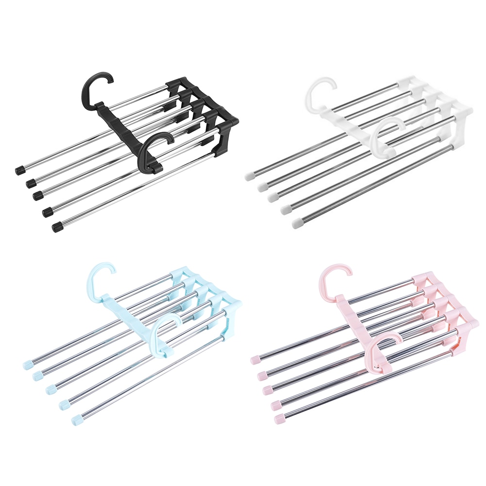 Clothesline Bathroom Clothes Dryer 5 in 1 Multi-functional Wardrobe Pant Rack Shelf Stainless Steel Clothes Hangers