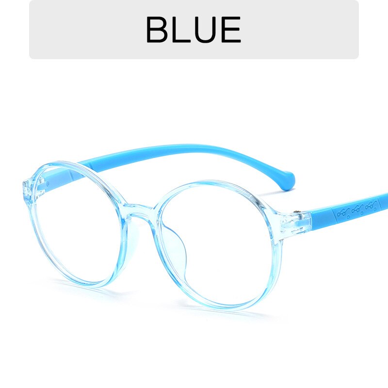 Runde brilleramme børn optiske briller pige klare briller dreng blå lys briller barn vintage ramme lys behagelig: Blå
