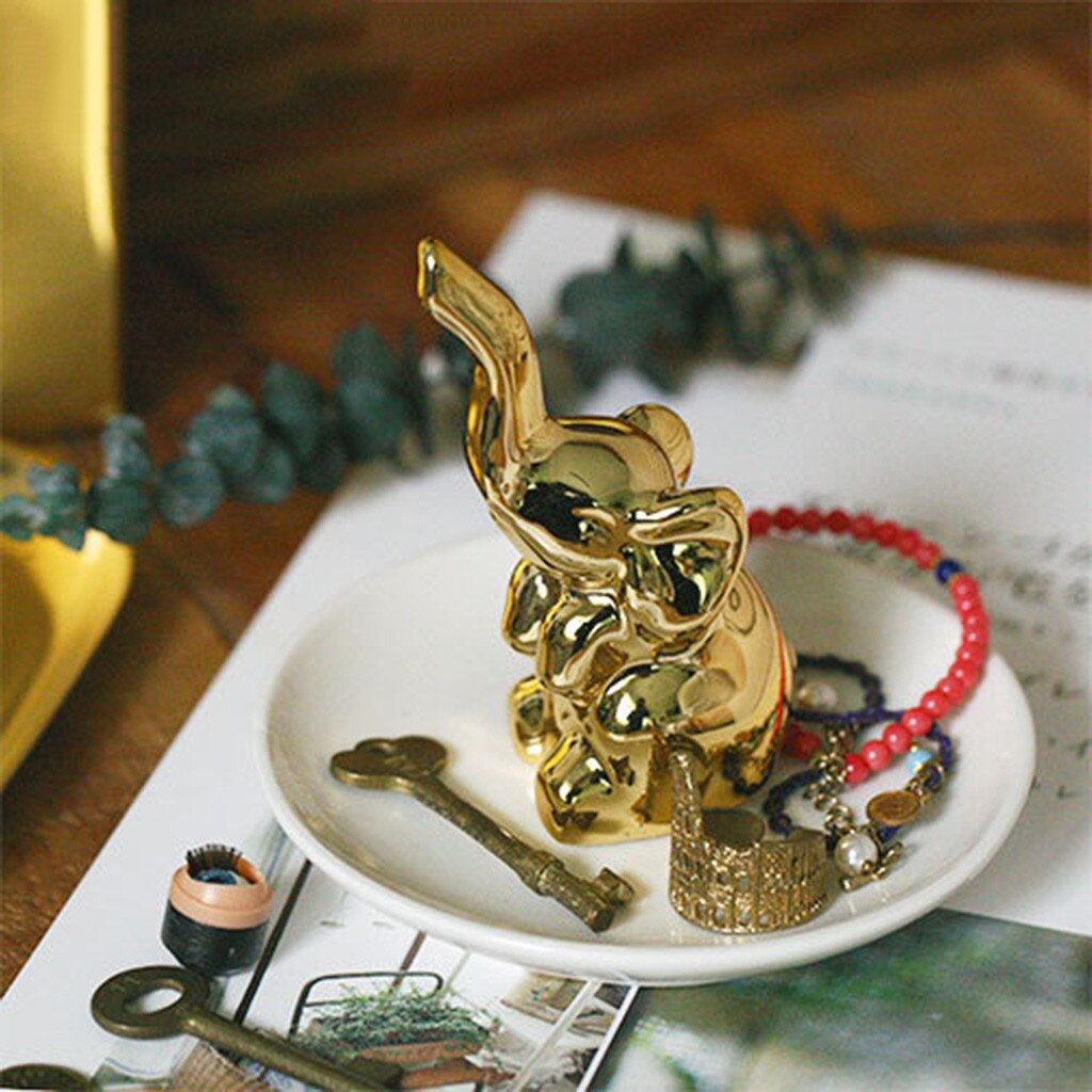 Vergulde Sieraden Plaat Woondecoratie Plaat Ring Sieraden Opslag Plaat Huishoudelijke Familie Woonaccessoires #6