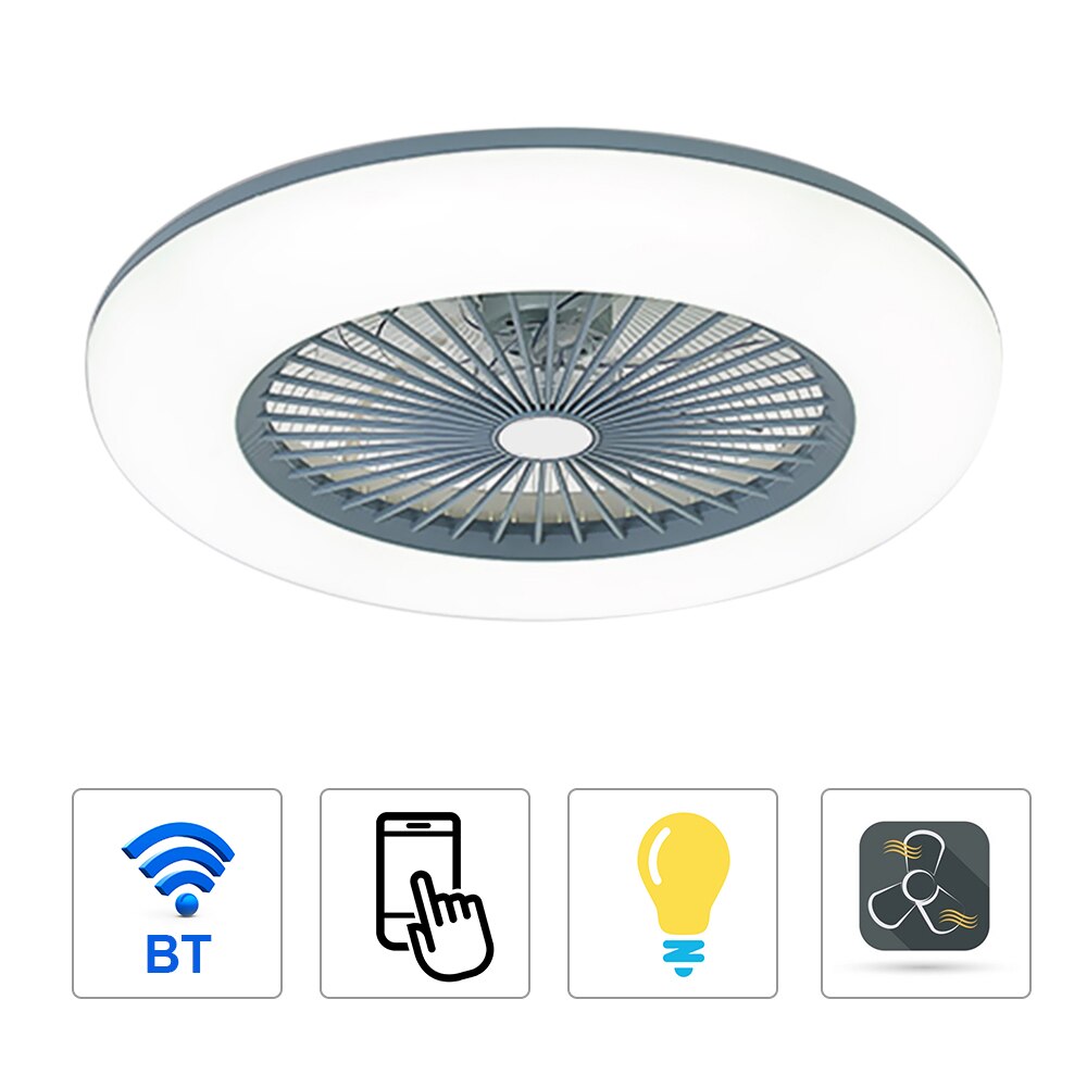 Ceiling Fan with Lighting 180V-265V LED Light with APP Mobile Phone Control Support Bluetooth Connection for Bedroom Living Room