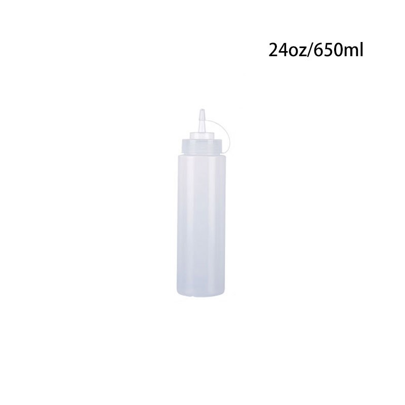 Plastic Naald Neus Salade Dressing Squeeze Fles Ketchup Duurzaam Mosterd Kruiderij Dispenser Flessen Keuken Accessoires: 24 oz (650ml)-White