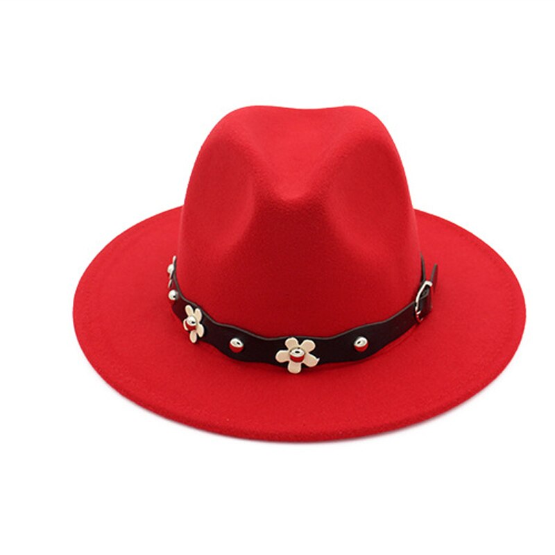 QBHAT European US Classic Wool Felt Fedora Trilby Hats Wide Brim Hat Autumn Winter Women Jazz Formal Cap Casual Gambler Hat