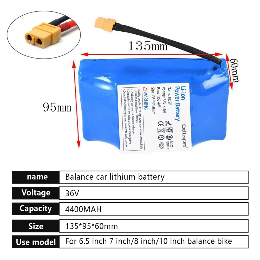36V 7000mAh Rechargeable Lithium Battery 10S2P 7000mAh 18650 Electric Self Balancing Scooter Hoverboard Batteries)