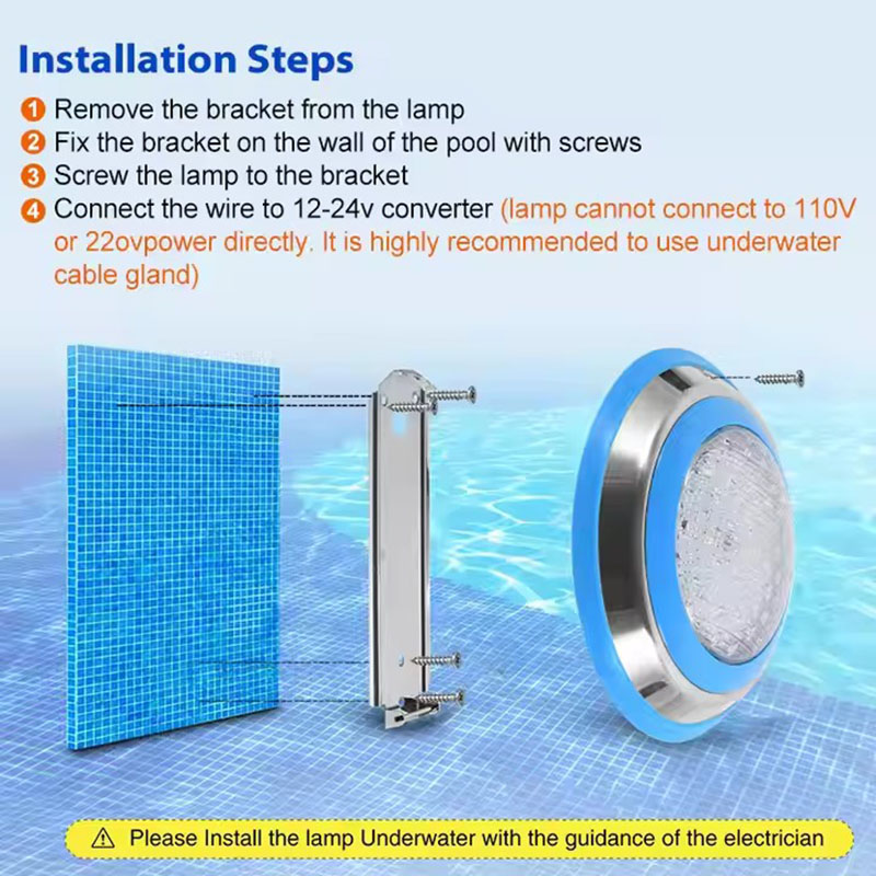 Stainless Steel Ip68 Led Swimming Pool Light 12W 18W 24W 36w 54W Waterproof Lamps Underwater Lights AC12V RGB Piscina Lamp