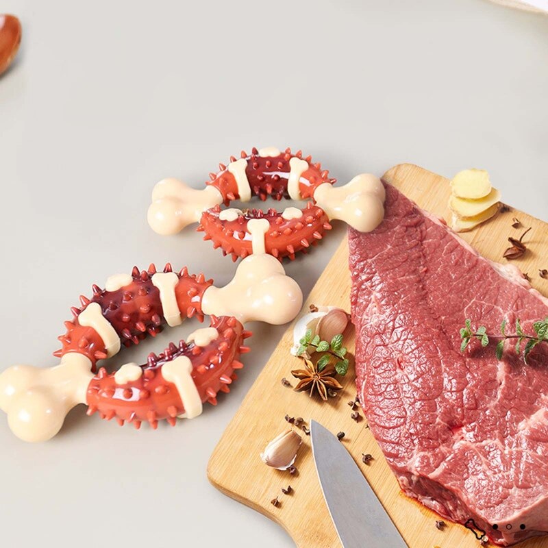 Durable Bone Dog Chew Toy Ergonomic Power Chew Dog Bones Improves Dental Hygiene for Aggressive Chewers Pets Playmate M31 23