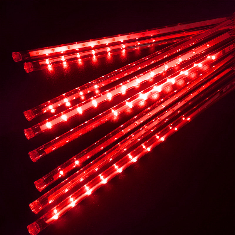 30/50 cm LED Lichterkette Hochzeit Meteorschauer Fee Girlande Licht Weihnachtsbaum Garten Dekoration 8 Röhren EU/Us-stecker: Warmes Weiß / 6-10W / O