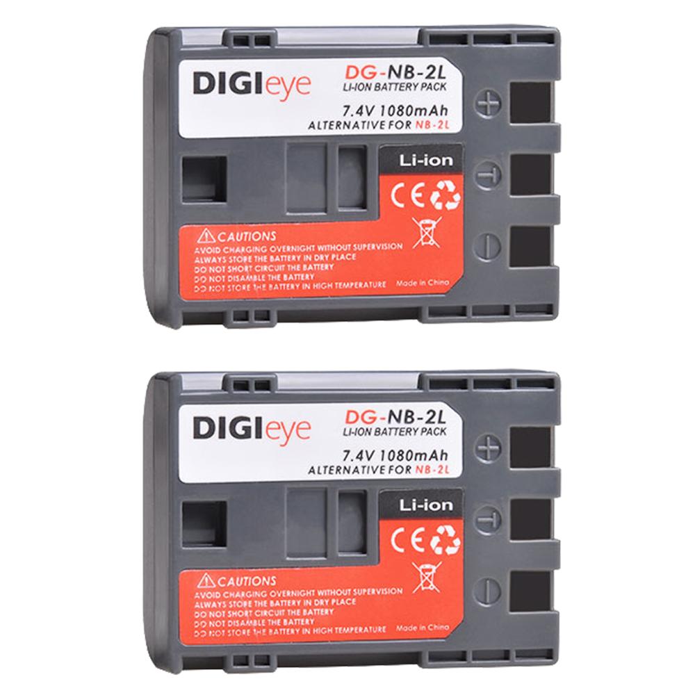 NB-2L NB-2LH Battery + LCD Display USB Charger for Canon PowerShot G7 G9 VIXIA HF R10 HF R100 EOS 350D 400D Rebel XT XTi: 2 batteries