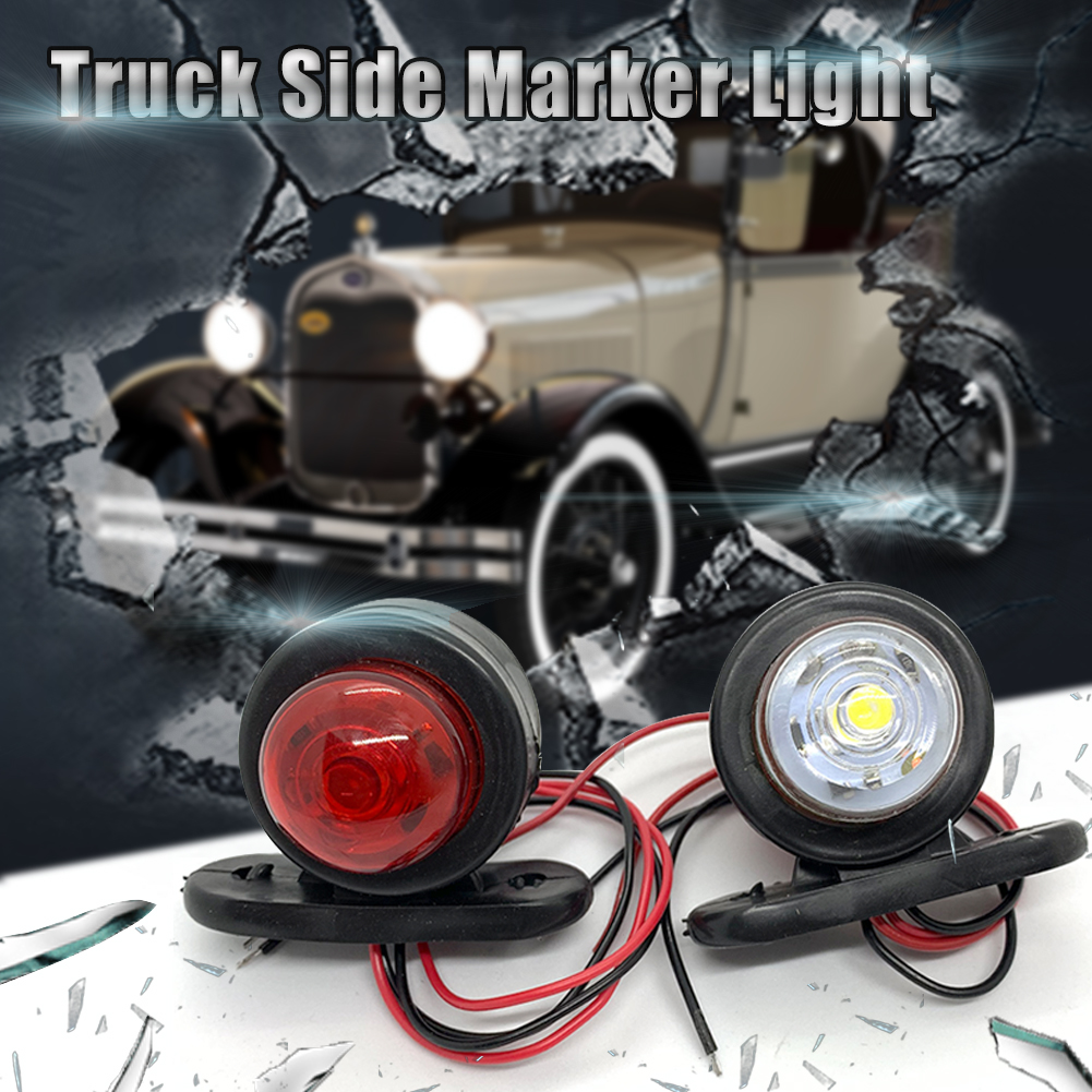 1pc 10-30v led dide markør lys til lastbil rød 24v hvid led side lys lastbil bil markør lys pickup signal lys advarselslys