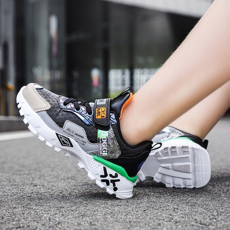 Mode Kinderen Schoenen Herfst Chunky Sneakers Voor Kinderen Leer Toevallige Loopschoenen Jongens Dikke Zool Tenis Infantil