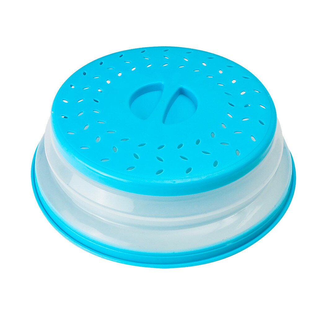 Collapsible Microwave Splash Proof Cover Food Fruits Vegetables Washing Lid Plastic Plate