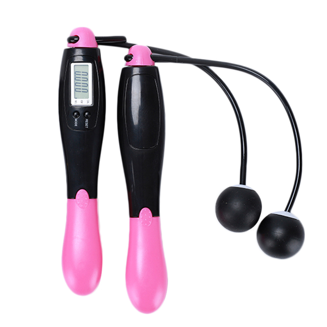 Cordless Jump Ropes with Counter Digital Skipping Rope Smart Jump Rope with 4 Modes Fitness Body Building Exercise Rope: Pink