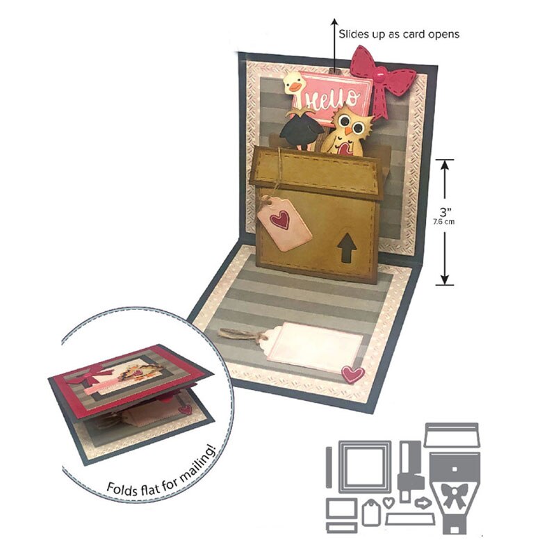 Pop Up Spinner Cupcake Flap con cierre animales frases nuevos troqueles de corte para arte de colección de recortes confección de tarjetas 04: K 6