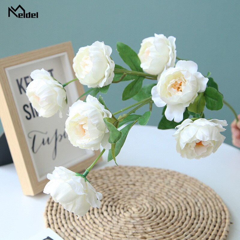 7 Heads Big Artificial Peony Flowers Long Stalk Silk Flowers Peonies Wedding Centerpieces Table Home Decorative Hanging Flowers