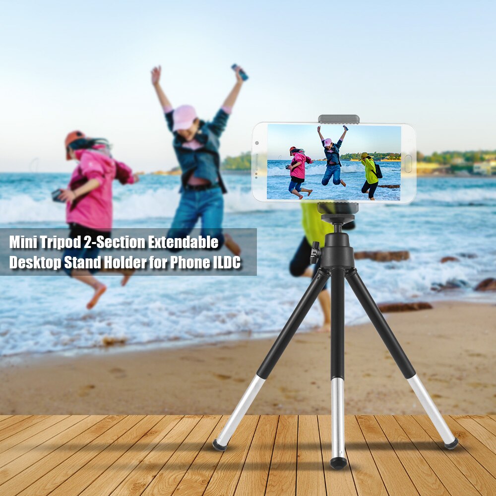 Phone Mini Tripod 2-Section Extendable Desktop Tripod Stand Holder for iPhone Xiaomi Samsung Smartphone SLR DSLR Cameras