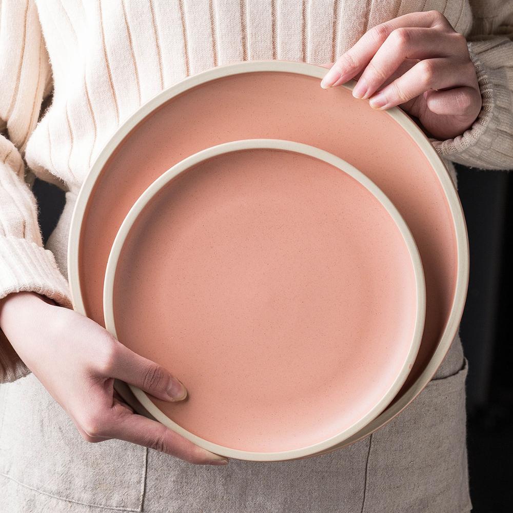 Nordic Style Porcelain Dinnerware Set Matte Glaze Dinner Plates Pizza Pasta Serving Plate Steak Dessert Dishes Kitchen Tableware