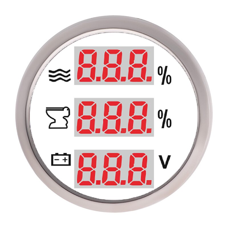 Universel 3 in 1 multifunktionel digital måler vandtæt vandstandsmålere indikator for spildtank, voltmeter med alarm