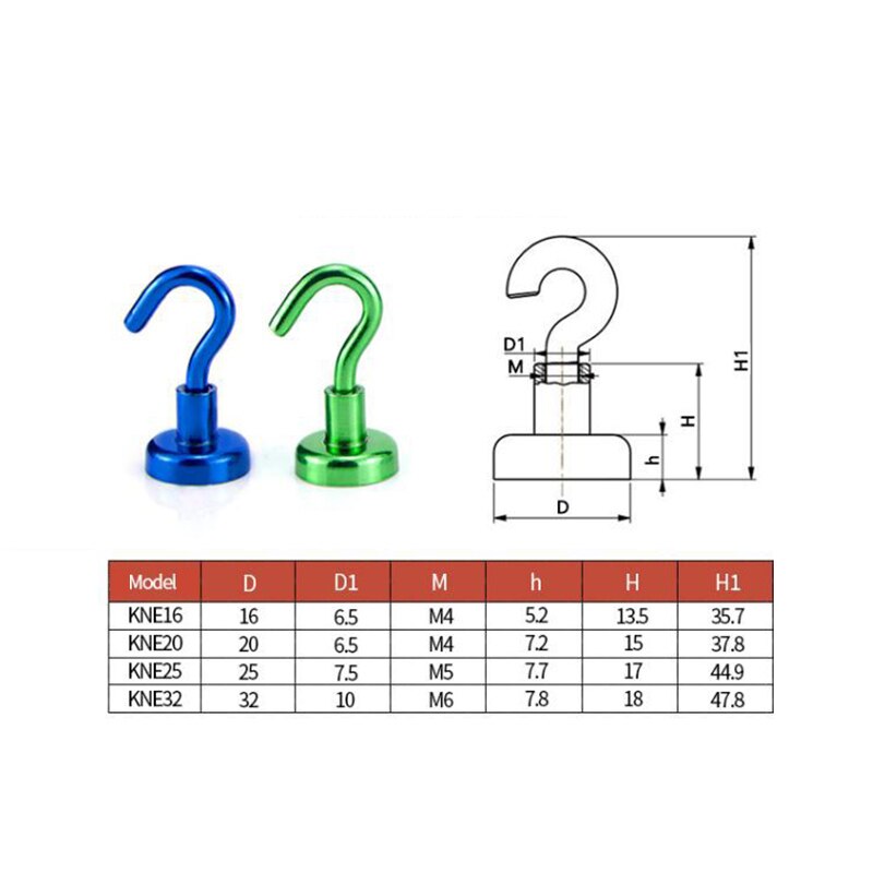 8Pcs Magnetic Hook Strong Hook Magnet Bracket Wall Suction Hook Bracket Support Hardware Magnetic Tool Multicolor #