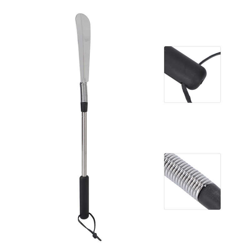 Shoe Helper Stick Convenient Wear Resistant Bendable Stainless Steel Shoehorn Telescopic for Home