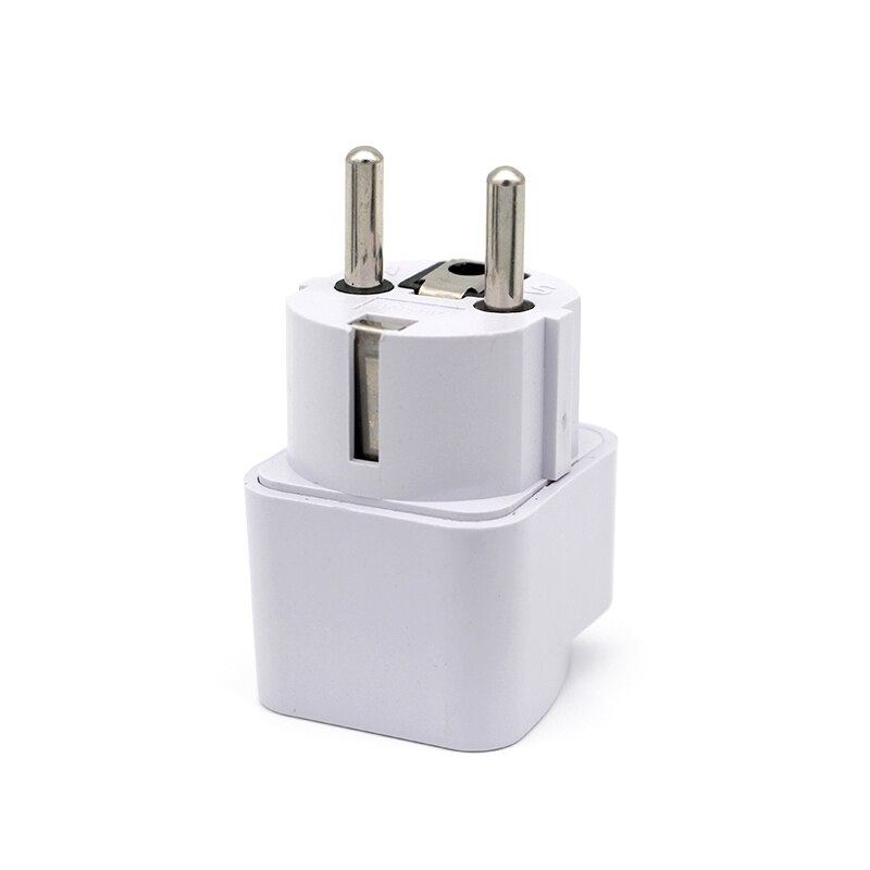 Utomlands resa och hem vit svart adapter elkontakt för eu europeisk socket converter passar italien frankrike spanien ryssland mm.