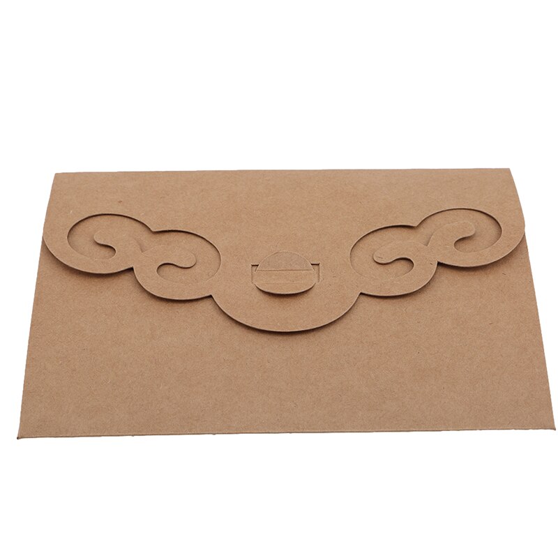20PCS/Pack Hollow Out Kraft Paper Thicken Envelopes for Birthday Christmas Wedding Writing Paper Stationery: Kraft Color L