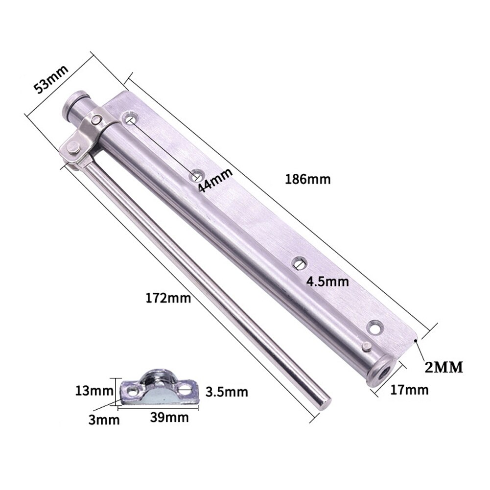 Ferme-porte automatique en acier inoxydable, ferme-porte silencieux à ressort réglable, quincaillerie pour porte d'armoire automatique