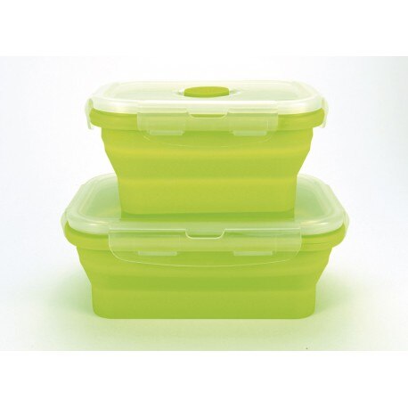 Set de 8 recipientes de silicona plegables Jocca. Fiambrera. Tuppers de comida. Contenedor almuerzo. tapers para alimentos.