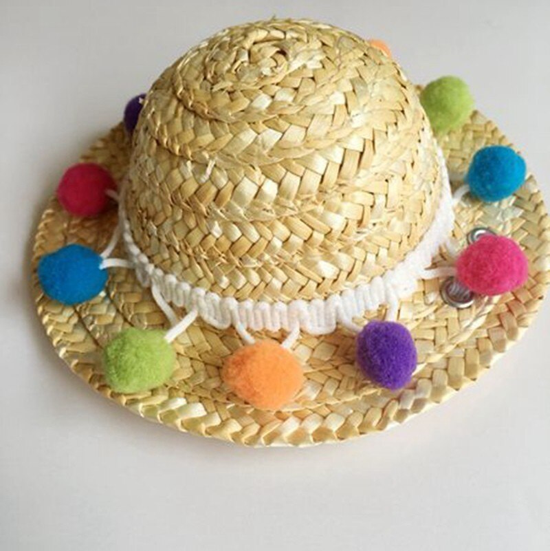 Słomkowy kapelusz czapka dla psa czapki dla kotów Hundehut meksykańnarty kapelusz szczeniak dostarcza stylu hawajskim akcesoria dla zwierząt moda koty czapki: A / L