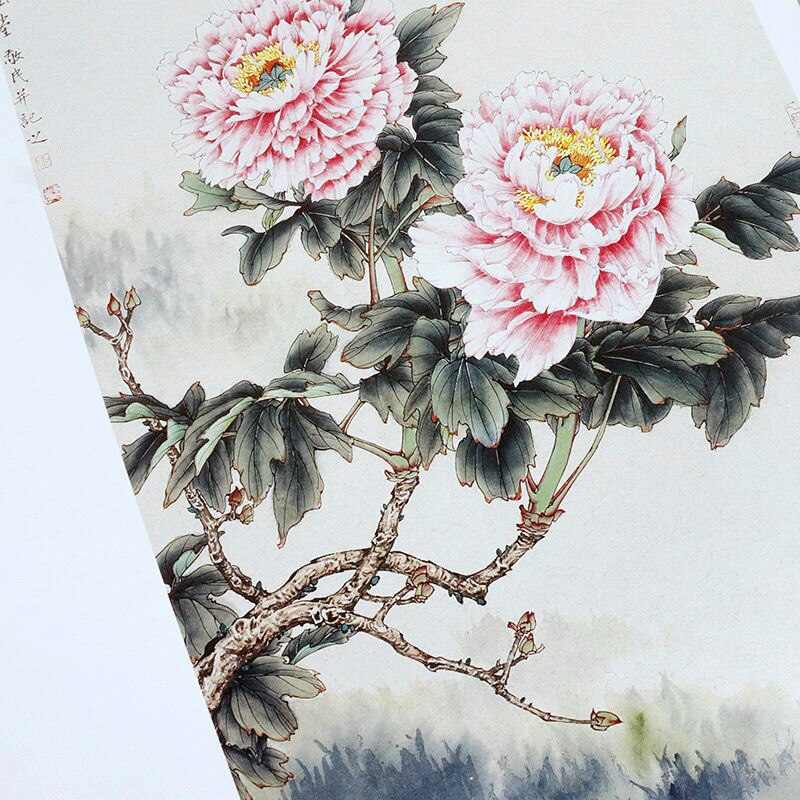 Traditional Chinese Painting Peony Technique Tutorial Paeonia Plum Blossom Freehand Painting Landscape Characters Practice Book