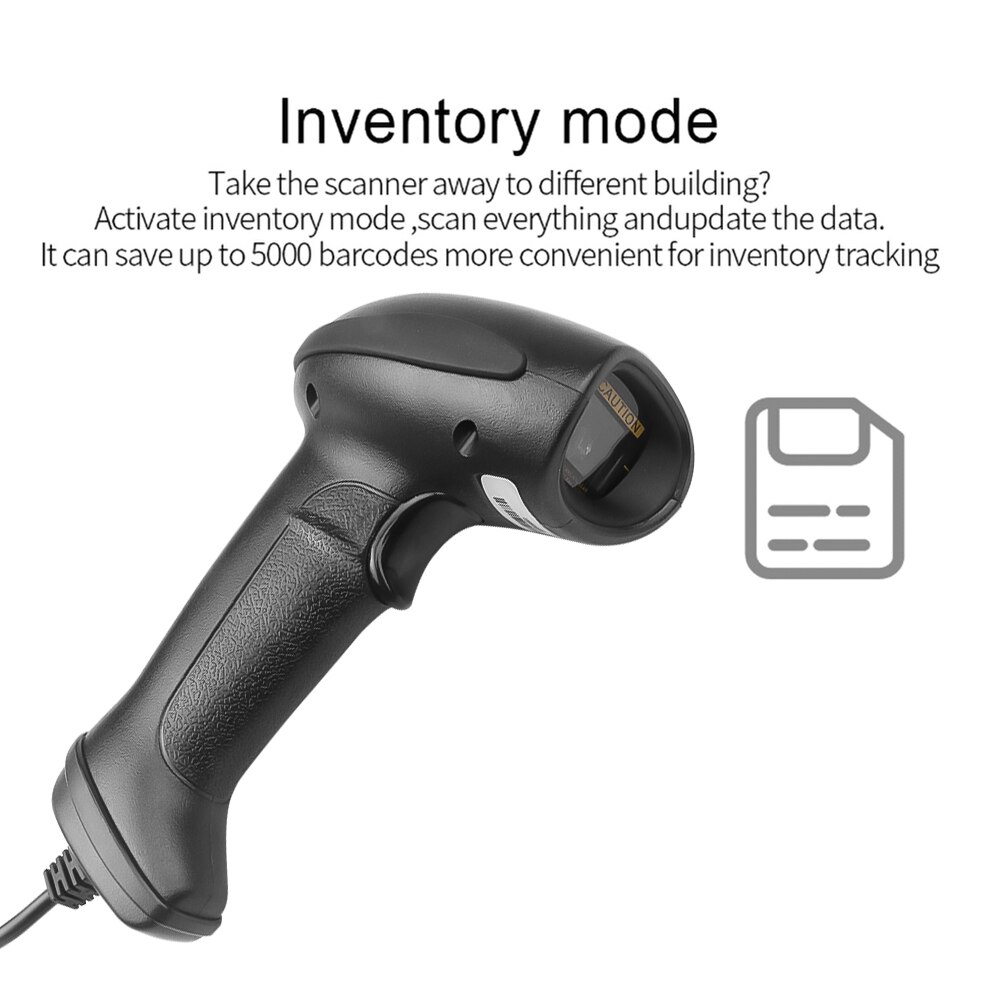 Barcode Scanner Wired Bar Code Scanner Automatic Scan Handheld 1D/2D QR Code Reader For Inventory POS Terminal