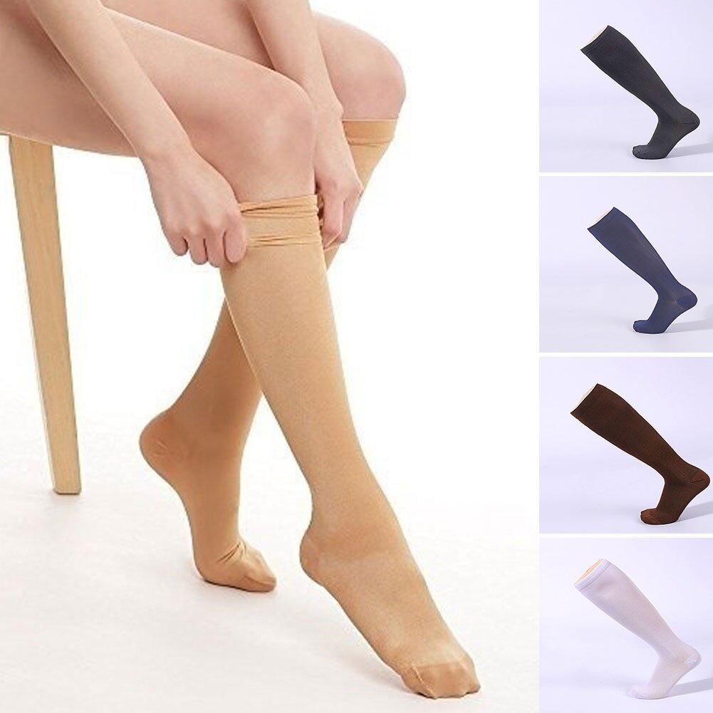 Compression Stockings Pressure Nylon Varicose Vein Stocking knee high Leg Support Stretch Pressure Circulation Stock