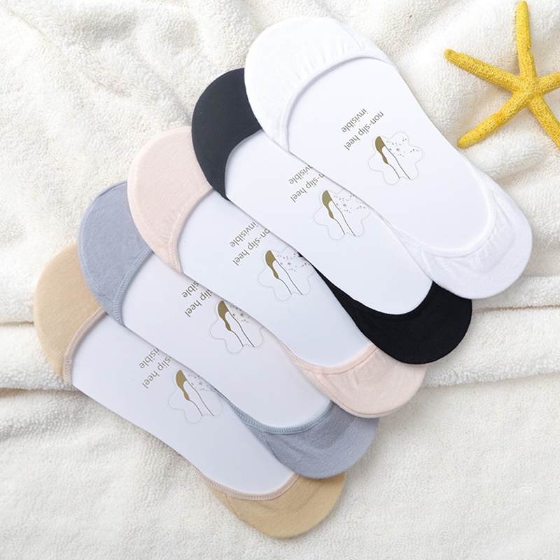 Lot de 3 paires de chaussettes bateau d'été pour femmes, antidérapantes, en silicone, invisibles, pour chaussures à talons hauts
