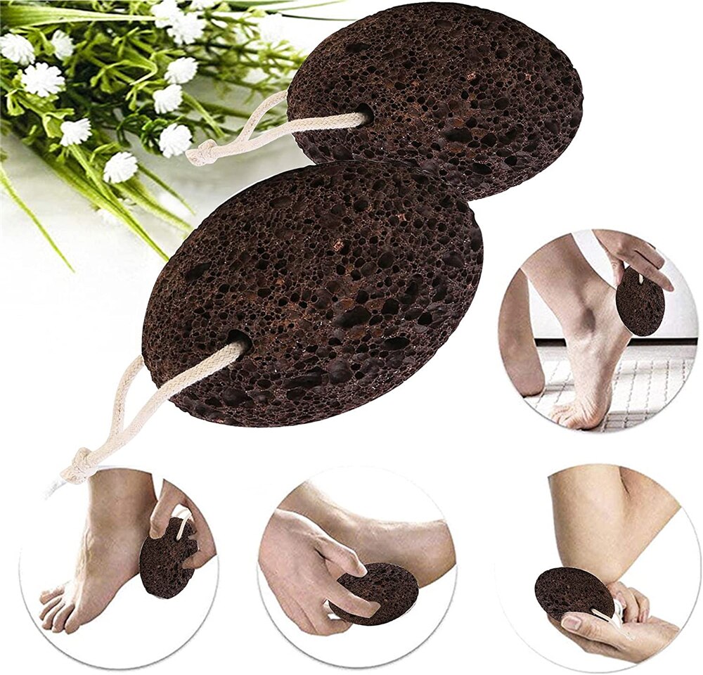 Pumice 2 Pack Natural Earth Lava Stone Pedicure Kit Tool Hard Skin Callus Remover for Feet and Hands Warts Corn Removal