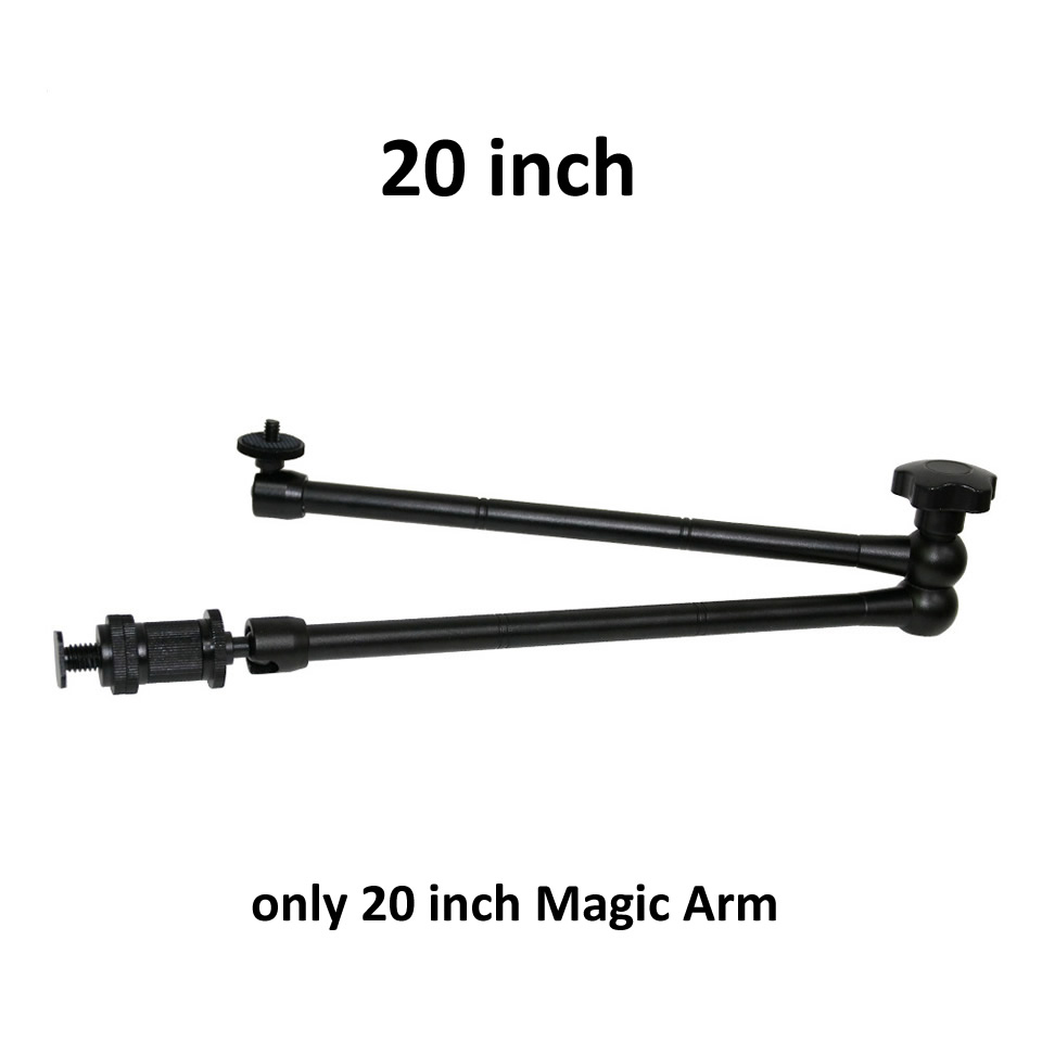 7/11/20 Inch Metal Articulating Magic Arm Super Clamp Holder Stand for DSLR Camera Photo Studio Photography Accessories Prop Kit: Gold