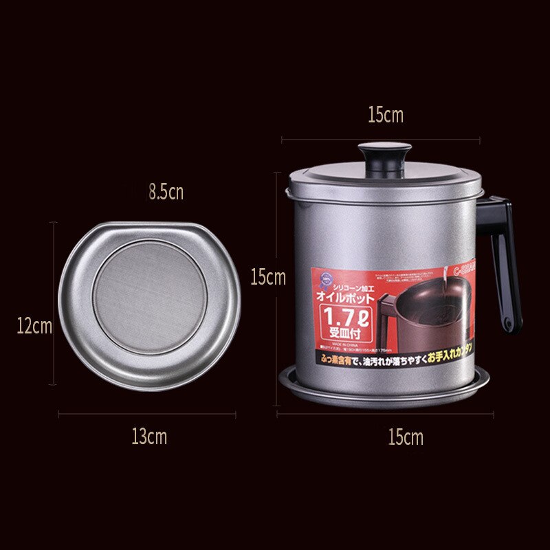 Wilona Huishoudelijke Temperatuur Gecontroleerde Japanse Tempura Kleine Rvs Friteuse Pot Friteuse Inductie Fornuis Cover Pot: oil pot(1.7L)
