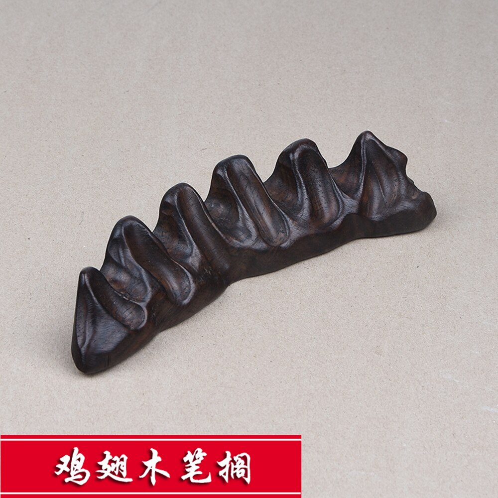 1 stks Chinese Retro Houten Kwast Pen Houder Houtsnijwerk Pen Rest Office Home S