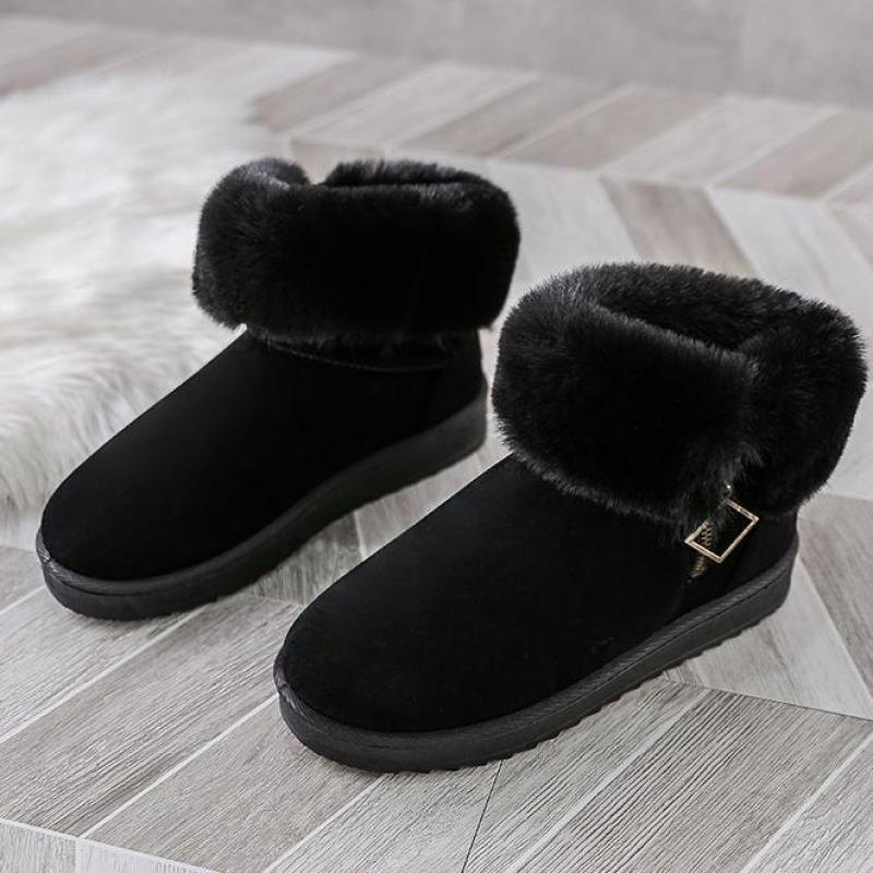 Süße Kurzen Schnee Stiefel Natürliche Winter Stiefeletten Frauen Winter Schuhe Runde Kappe Reißverschluss Zapatos De Mujer Winter Schuhe Frauen