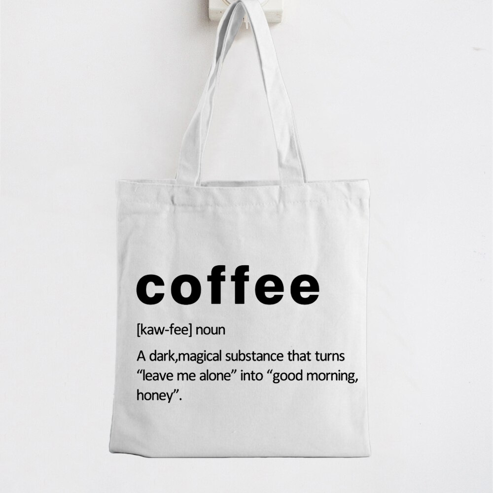 Kaffe definition dam väska korea original söt canvas shoppingväska flicka skolelever axelväskor