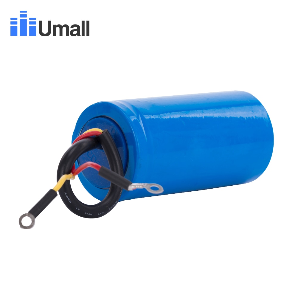Condensateur de démarrage CD60 150UF 250V AC, pour moteur électrique robuste, compresseur d'air rouge jaune à deux fils