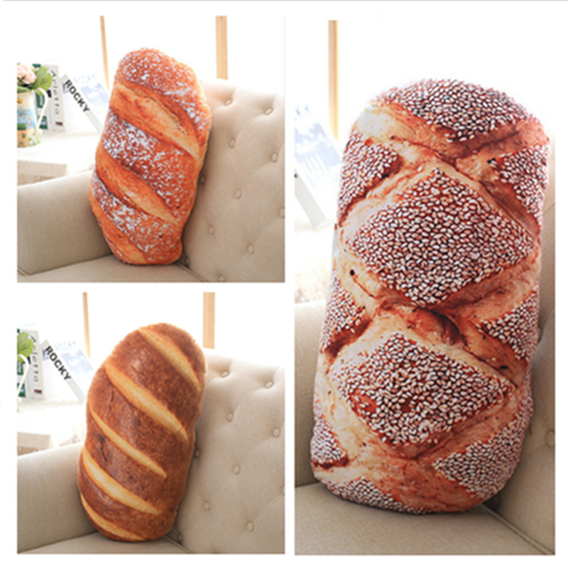 50cm 70cm 3 kinds Bread Pattern Pillow Funny Soft Massage Neck Pillow PP Cotton Filler Cervical Health Care Pillow